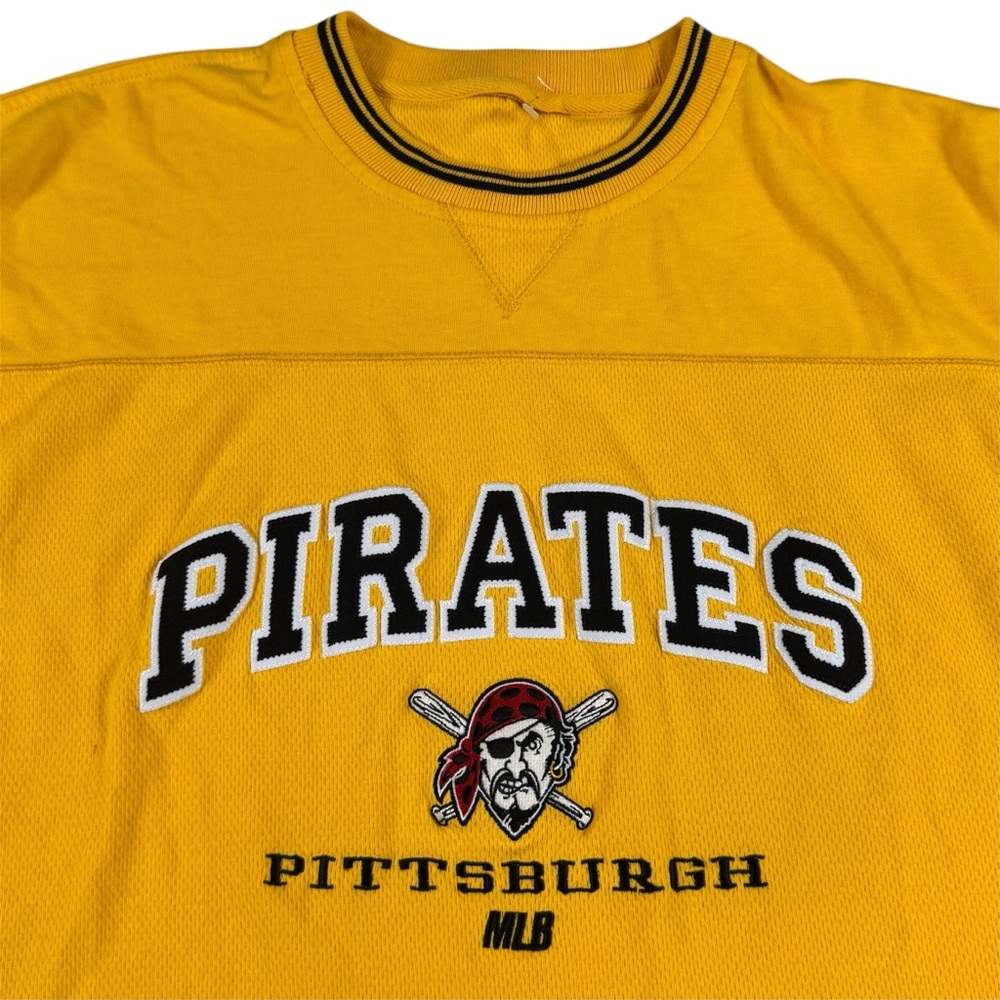 Vintage 90s Pittsburgh Pirates MLB Lee Sport Pullover Sweatshirt Yellow Mens XL